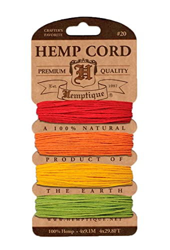 Hemptique H20-CL Hemp Cord Card 20-Candyland