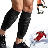 XZQTIVE Soccer Shin Guards Shin Defender for Kids Youth Adult, Ski Shin Guards Calf Compression Sleeve with Honeycomb Shin Pads