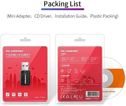 Miniatura 7 de Adaptador WiFi USB de 1300 mbps, doble banda antiinterferencia, 5.8 ghz2.4 ghz, tarjeta WiFi de alta velocidad, adecuada para compatible con Windows