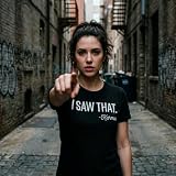 Womens I Saw that Karma T Shirt Funny Offensive Tee Novelty Gift for Girls Funny T Shirts Sarcastic Tops for Women Women's Novelty Tees Black - M