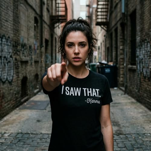 Womens I Saw that Karma T Shirt Funny Offensive Tee Novelty Gift for Girls Funny T Shirts Sarcastic Tops for Women Women's Novelty Tees Black - M