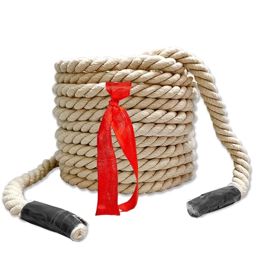 Tug of War Rope, 20 FT Natural Twisted Cotton Rope, Outdoor Yard Lawn Games Perfect for Carnival Team Building Activities, Field Day Family Reunion Birthday Party Game, by Niantime - Used condition - US$12.66