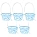 Operitacx Wedding Flower Girl Baskets Rattan Baby Shower Candy Boxes Kids Woven Picnic Basket Valentine Favor Basket Birthday Treat Box 5pcs