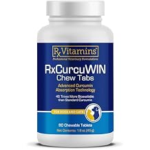 Rx Vitamins CurcuWIN - Curcumin for Dogs & Cats - Vitamins and Supplements, Allergy Relief - Provides Immune Support & Aids Digestive Support - Joint Supplement - 90ct