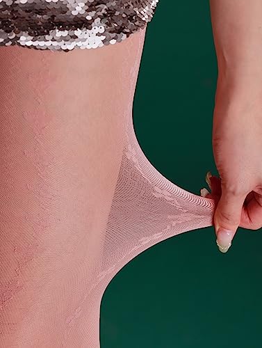 Image of Sahabowi Women Tights, Sheer High Waist Pantyhose, Vintage Control Top Stockings, Siwa6