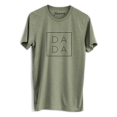 Inkopious - Dada Shirt, Unisex Crewneck Shirts Dad Gift, for First Time Fathers, for Dad, Olive Colored Dad Shirts, Olive Medium Cover