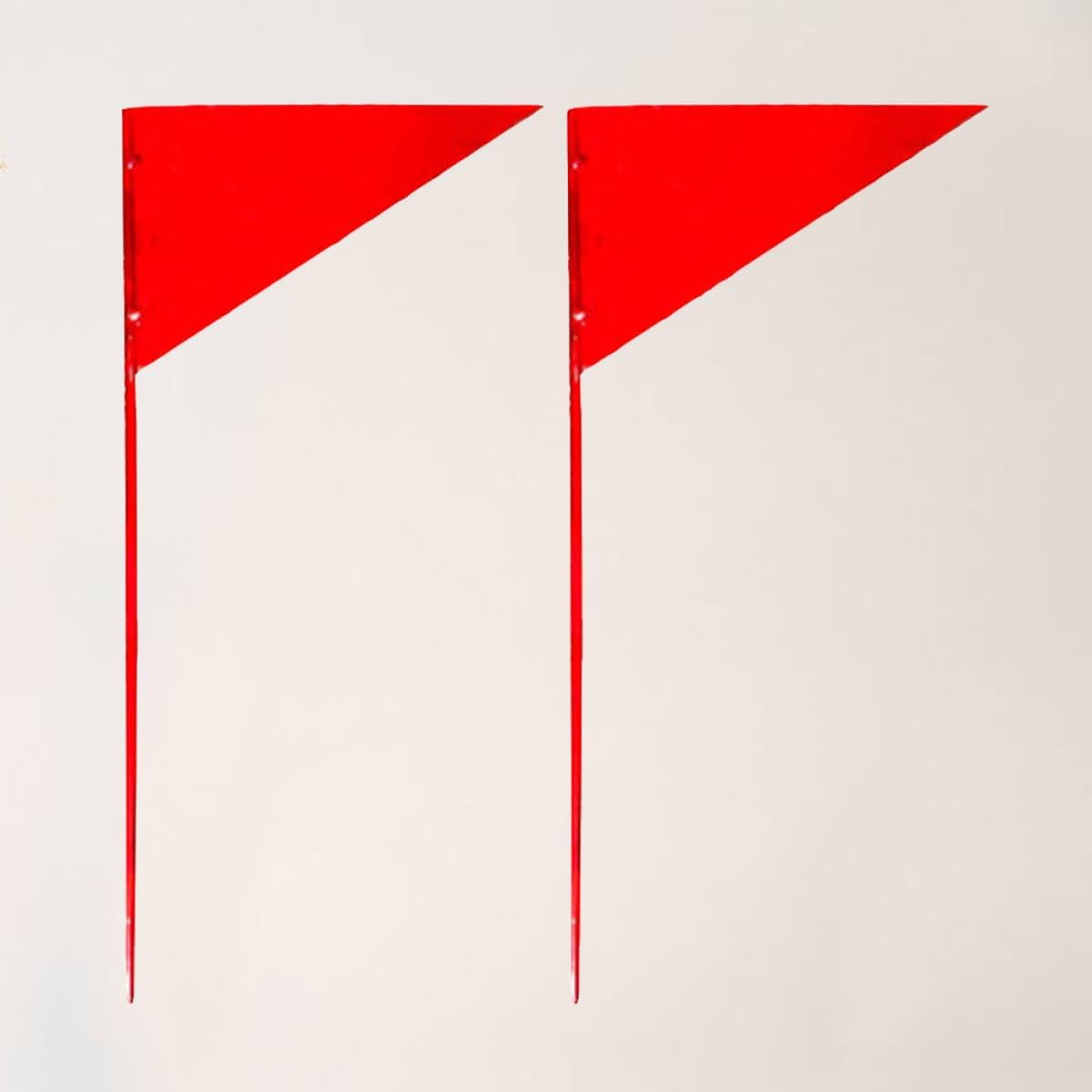 Track and Field Flag Set 2pcs Solid Triangle Iron Stick Flags Shot Put Marker for School Sports Outdoor Competition