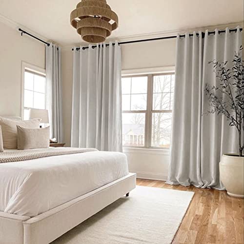 Rhf Primitive Linen Blackout Curtains 84 Inches Long, Black Out Curtains 84 Inch Long 2 Panels Burg, 100% Blackout Curtains For Bedroom/Living Room, Grommet Curtains-(50X84, Greyish Beige) #TOP1