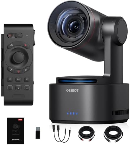 OBSBOT Tail 2 with 4K PTZR Remote Control NDI Camera 60fps 5X Opt...