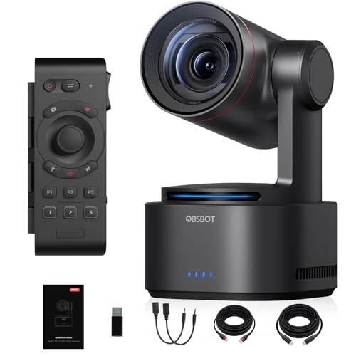 OBSBOT Tail 2 avec télécommande 4K PTZR NDI Caméra 60
