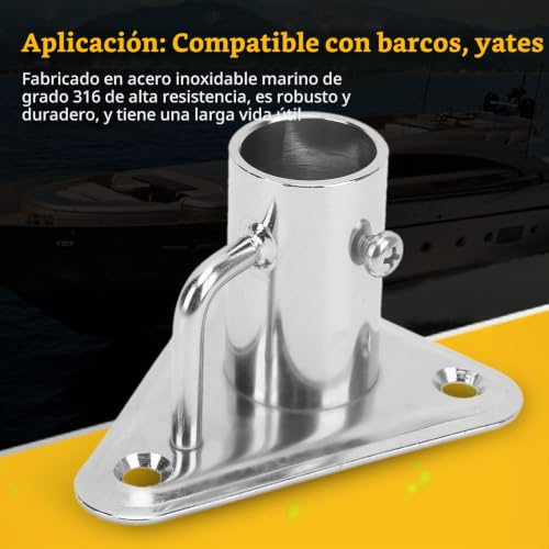 Base triangular de zócalo de poste de puntal de acero inoxidable para mástil de barco 2