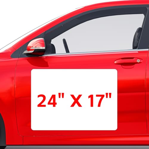 2 Pack Blank Car Magnets, 24' x 17' Car Door Magnets Signs, Rounded Corners Magnetic Vehicle Sign...