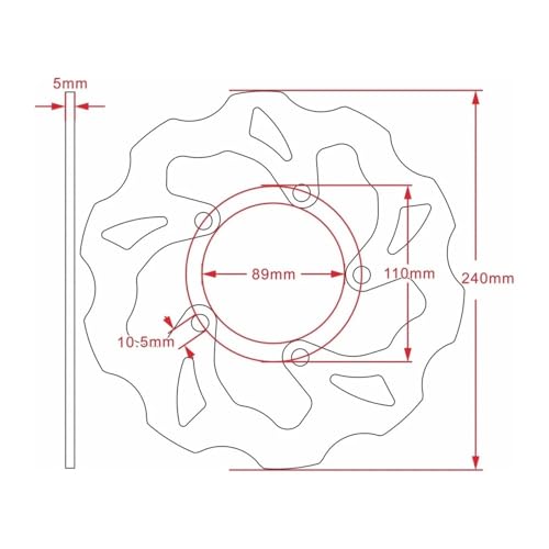 Disque de frein moteur 240 mm de haute précision pour moto G 1300 - 6