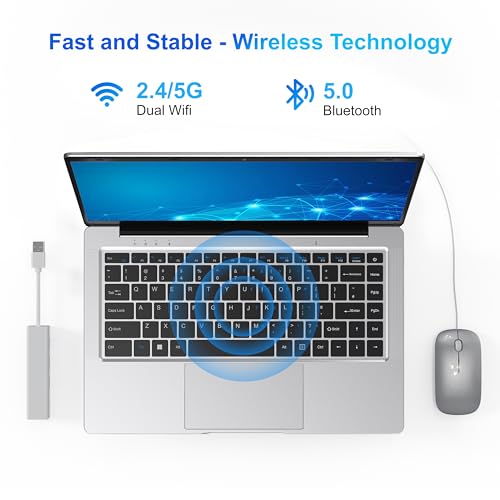 Leedow Laptop Computer With 6GB Ram And 128GB SSD,14’ Laptop With Dual Core N4000 Processor,With 2.5G/5G Wifi,Lightweight Laptops,With Ethernet Adapter,Mouse. - 6