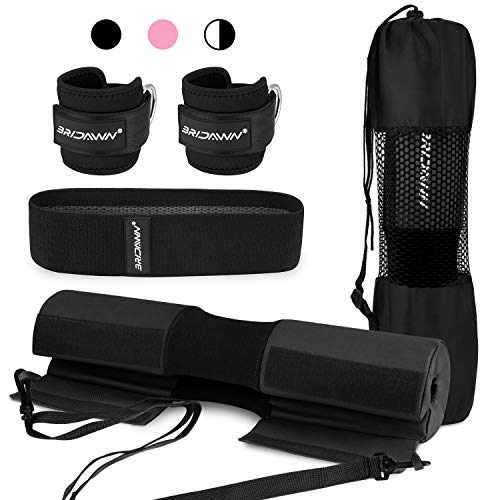 bridawn Barbell Pad Set for Squats Hip Thrusts Upgraded Bar Neck Pads Workout