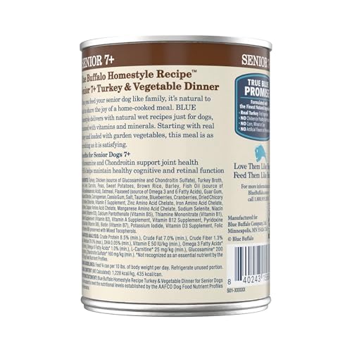Image of Blue Buffalo Homestyle Recipe Turkey Senior Wet Dog Food, 12.5 oz, 12 ct