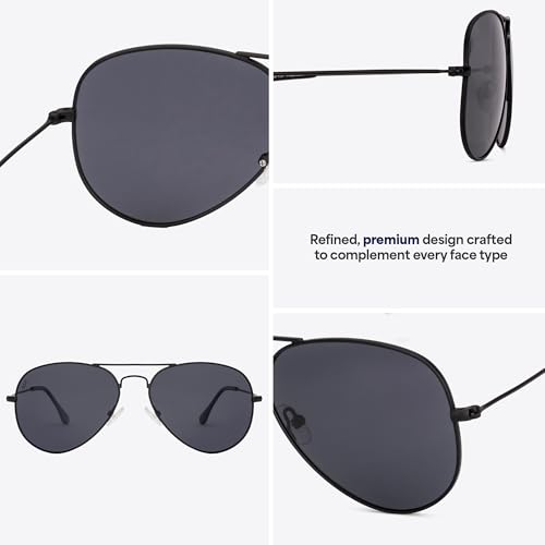 Image of VINCENT CHASE EYEWEAR Polarized and 100% UV Protected | Branded and Stylish Sunglasses | Full Rim Pilot | For Men & Women | Medium | VC S18687