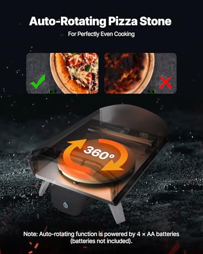 Image of VEVOR Dual Fuel Outdoor Pizza Oven, 12 inch Auto-Rotating Propane & Wood Pellet Pizza Ovens, Multi-Fuel Pizza Maker with Electric Rotation System & Thermometer, for Outside Patio Camping & Backyard