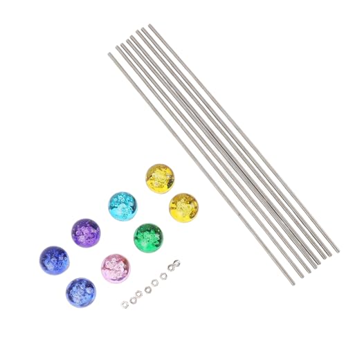 8PCS Stainless Steel Threaded Rods with Crystal Top, DIY Garden Beaded Stakes for Outdoor Decoration Suitable for 4mm Threaded Rods - Image 2