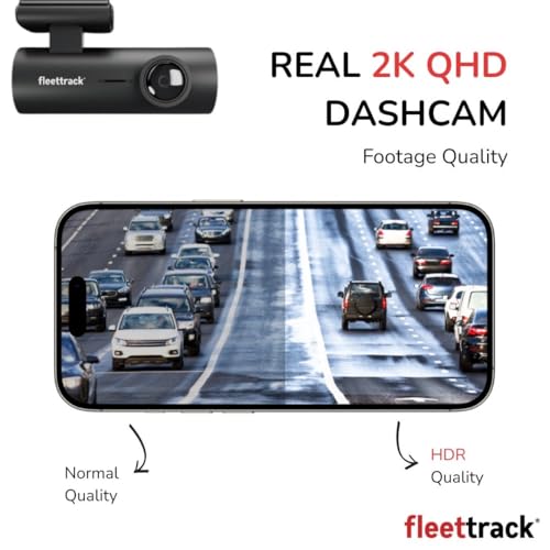 Image of Fleettrack 2K QHD DashCam for Car | 1440p HDR Recording | F1.8 Night Vision | 5.8GHz WiFi App Control | Voice Control | Parking Mode | Loop Recording | GPS Logger Support | Upto 128GB