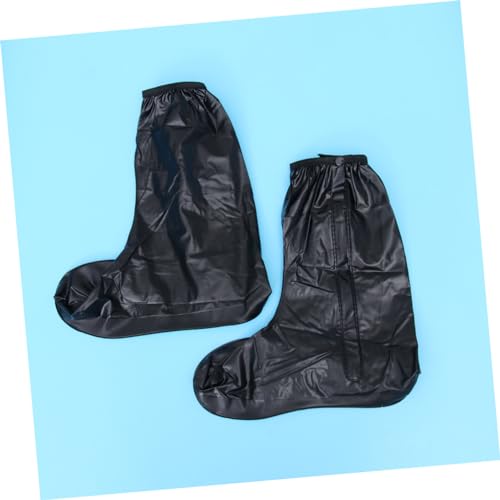 Cubrezapatos impermeables para hombre de PVC, altos, con cremallera y banda elástica, talla XXL, color negro miniatura 6