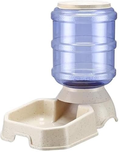 ペット自動給水器 給水器 ウォーターディスペンサー ペット用品 自動給水機 お留守番 ウォーターボトル 犬 猫用 大容量 (クリーム入り,給餌器)