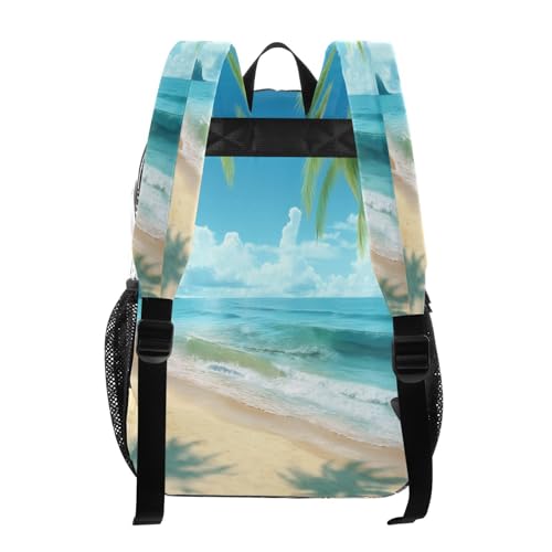 Palm Sea Beach Clear Backpack - Stadium Approved Large 15.7-inch Waterproof Transparent Bag for Sports, Concerts, Work, Travel#1423