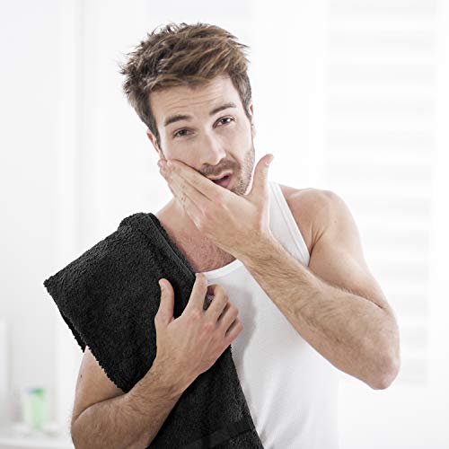 Utopia Towels - Salon Towel, Pack Of 24 (Not Bleach Proof, 16 X 27 Inches) Highly Absorbent Cotton Towels For Hand, Gym, Beauty, Spa, And Home Hair Care, Black #TOP4