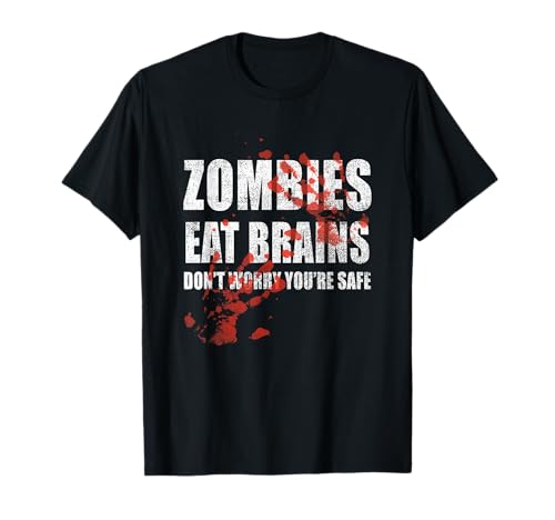 Photo de Zombies Eat Brains, You're Safe Horror Movie Fan Halloween T-Shirt