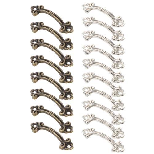 Ciieeo Tiradores de Cajón Retro de Aleación de Zinc 20 Piezas, Mini Manijas Vintage para Cajas de Madera, Tiradores para Armarios y Gabinetes, Tamaño 47x14 Mm, Acabado Cobre Antiguo