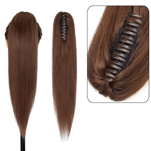 Extension de queue de cheval en cheveux humains volume 120g fixation pince stable
