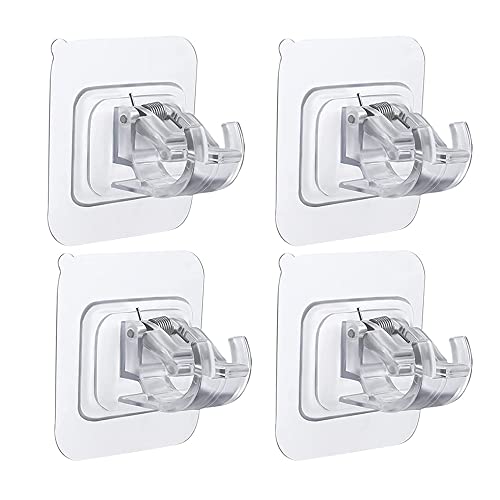 QDJ 4 Pcs Support de Tringle à Rideau Autocollant Supports muraux pour tringles à Rideaux Auto-Adhésif Crochets Autocollants pour Tringle à Rideaux sans perçage - pour Serviettes, Rideaux, Manteaux Cover