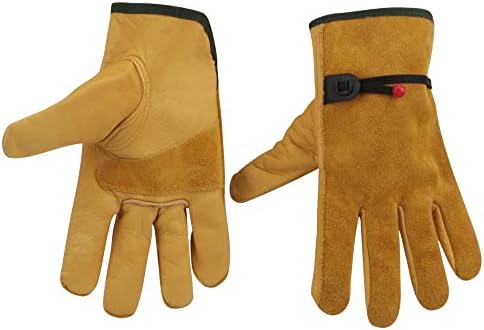 TMZHISTAR Cowhide Leather Work Gloves for Men and Women,Gardening Gloves,Driving Gloves (XL)