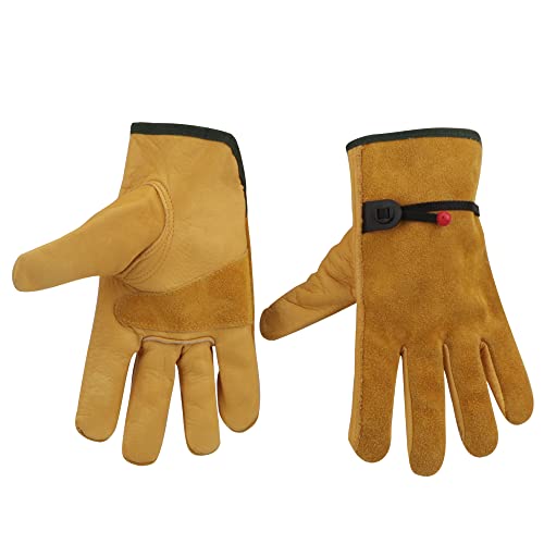 Guantes de trabajo en cuero de vaca auténtico para hombre y mujer