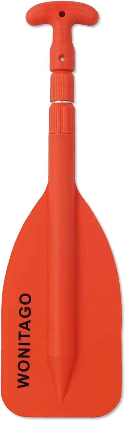 Telescoping Emergency Kayak Paddle Floating Aluminum Paddle with Plastic Blades for Kayak, Canoe, Boat, 104 cm/41 inch Collapsible, Orange
