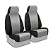 Coverking Custom Fit Front 50/50 Bucket Seat Cover for Select GMC Sierra Models - Neosupreme (Gray with Black sides)