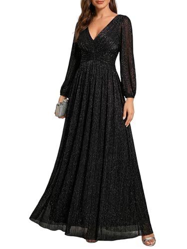 Ever-Pretty Abito Cerimonia Donna Scollo A V A Manica Lungamanica