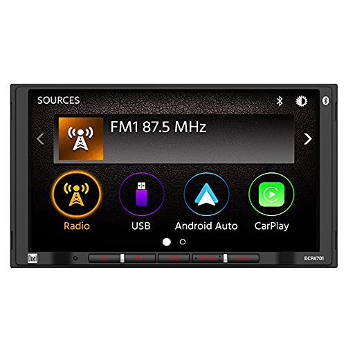 Dual DCPA701 7-Inch Double-DIN In-Dash Digital Media Receiver with Bluetooth, Android Auto, and Wired Apple CarPlay - Thumbnail 2