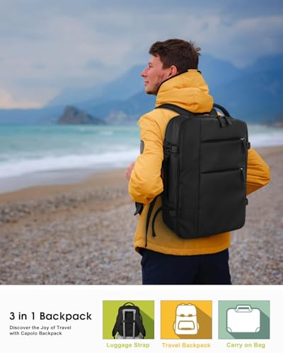 20L Black Travel Backpack (15.6 inch)+Matching Expandable Travel bag(20 inch)2