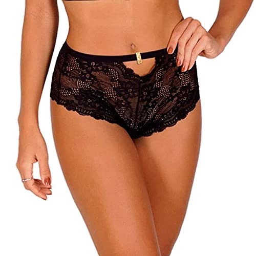 Lingerie Sensualle - Calcinha Caleçon em Renda Só Eu Sei Preto