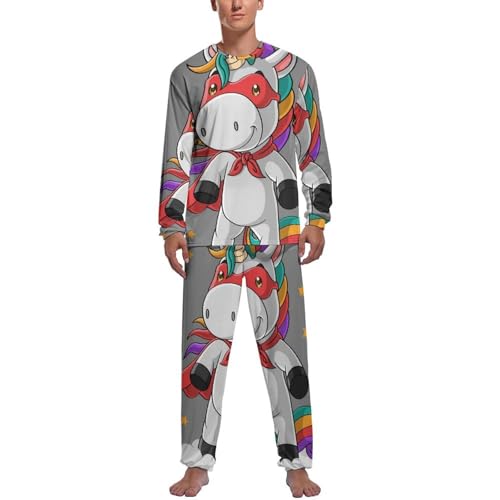 Pyjama homme manche longue et pantalon coton - Ensemble de nuit complet