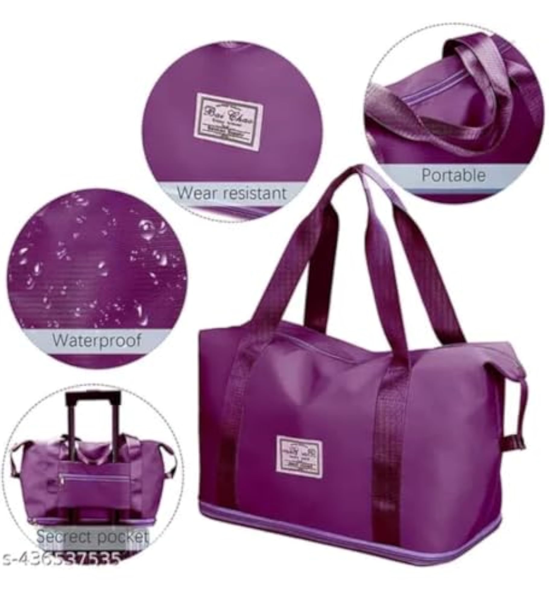 Foldable Large Capacity Travel Duffle Bag for Men and Women