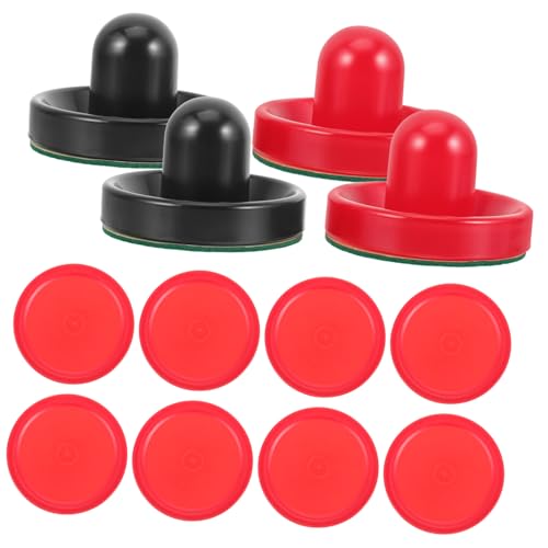 BIUDECO 16Pcs Air Hockey Pushers Replacement Kit for Game Tables Ergonomic Handles Paddles Red Dark Blue for Air Hockey Games