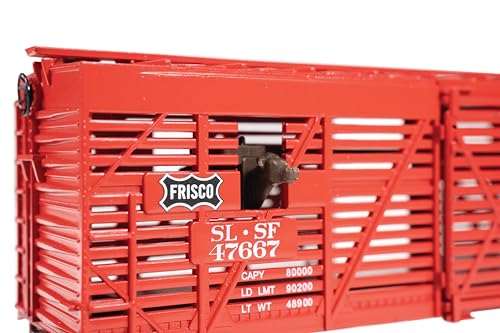 Bachmann Trains - 40' Animated Stock Car - Frisco #47667 with Cattle - HO Scale