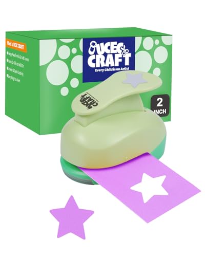 UCEC Stern Stanzer Groß 2 Zoll (5 08 cm) Motivstanzer Stern Weihnachten Robuster Bastelstanzer für Kinder & Erwachsene Lochstanzer Papier Ideal für Basteln Scrapbooking und Weihnachtskarten