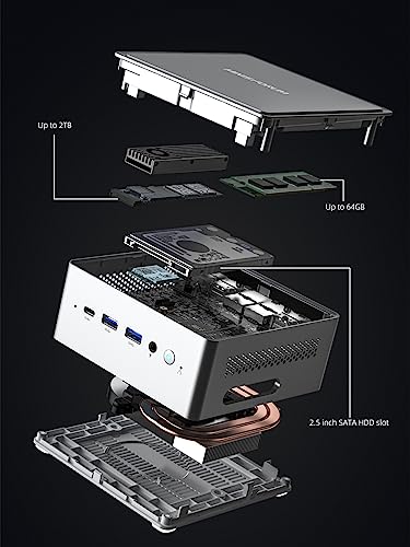 Image of MINISFORUM NAB6 Lite Mini PC Core i5-12600H(12C /16T, up to 4.5 GHz) Mini Computer Barebone Without RAM /SSD /OS, 2xHDMI + 2xUSB-C 4K@60Hz Outputs, 2x2.5G LAN, 4xUSB3.2, Iris Xe Graphics Desktop Computer