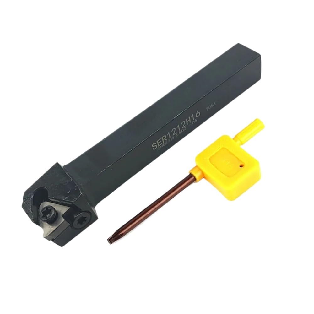 1 pièces SER1212H16 et 10 pièces 16ER AG60 Inserts en carbure Filetage Porte-Outil de Tournage 16mm 12mm CNC Plaque de Filetage Jeu de Tournage(SER1212H16,16ER AG60 BMA)
