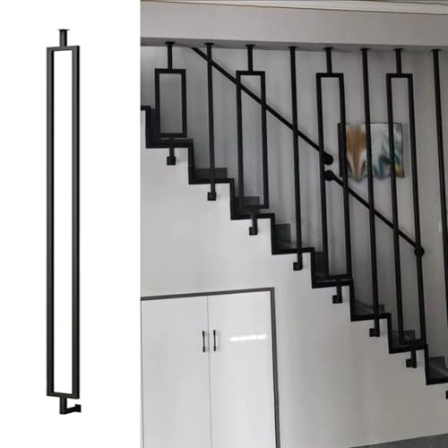 階段手すり子 階段用カスタマイズ可能な鉄製手すり子、 水平・傾斜階段対応汎用金属、 屋根裏/オフィス/物置/ショッピングセンター向け(Black (A),215cm/84.6in)