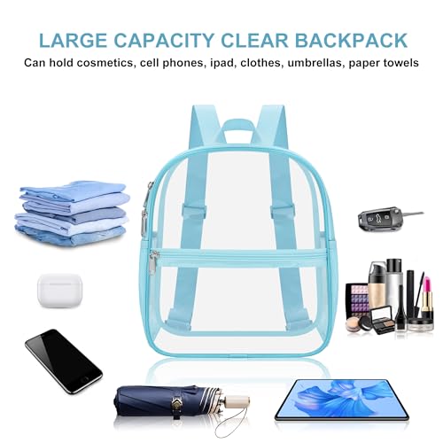 Image of Oraben Small Clear Backpack for Stadium Events Stadium Backpack Waterproof 12x6x12 Clear Bag for Adult Concert Sport Work