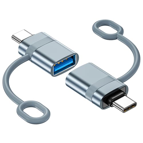 USB C to USB Adapter 2 Pack, 10Gbps USB C Male to USB A Female Converter, Type C Thunderbolt 4 5 OTG Adapter for iMac, MacBook Pro, Apple iPhone 17 16 15 Pro Max,iPad 10 11 Air, Samsung Galaxy S25,17